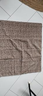 Vintage katoenen kussensloop bruin wit bloemen, Gebruikt, Eenpersoons, Bruin, Hoeslaken of Sloop