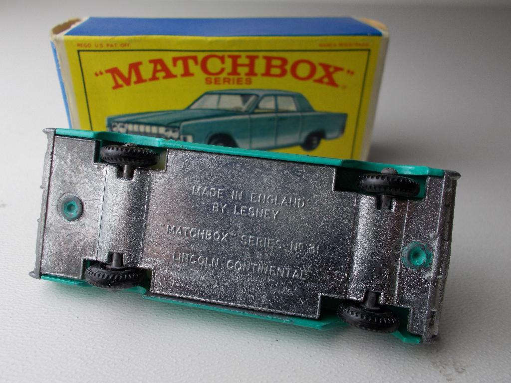 1965 Matchbox Lesney 31C LINCOLN CONTINENTAL + ORIG. DOOSJE!, Hobby en Vrije tijd, Modelauto's | 1:50, Ophalen of Verzenden, Zo goed als nieuw