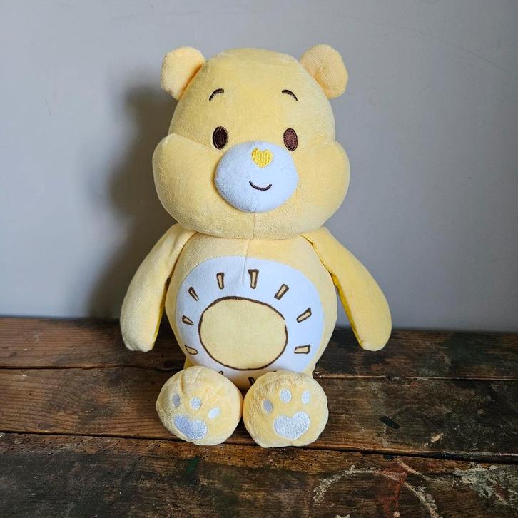 Care Bears Troetelbeertje Funshine - 33 cm met knisperarmen, Kinderen en Baby's, Speelgoed | Knuffels en Pluche, Zo goed als nieuw