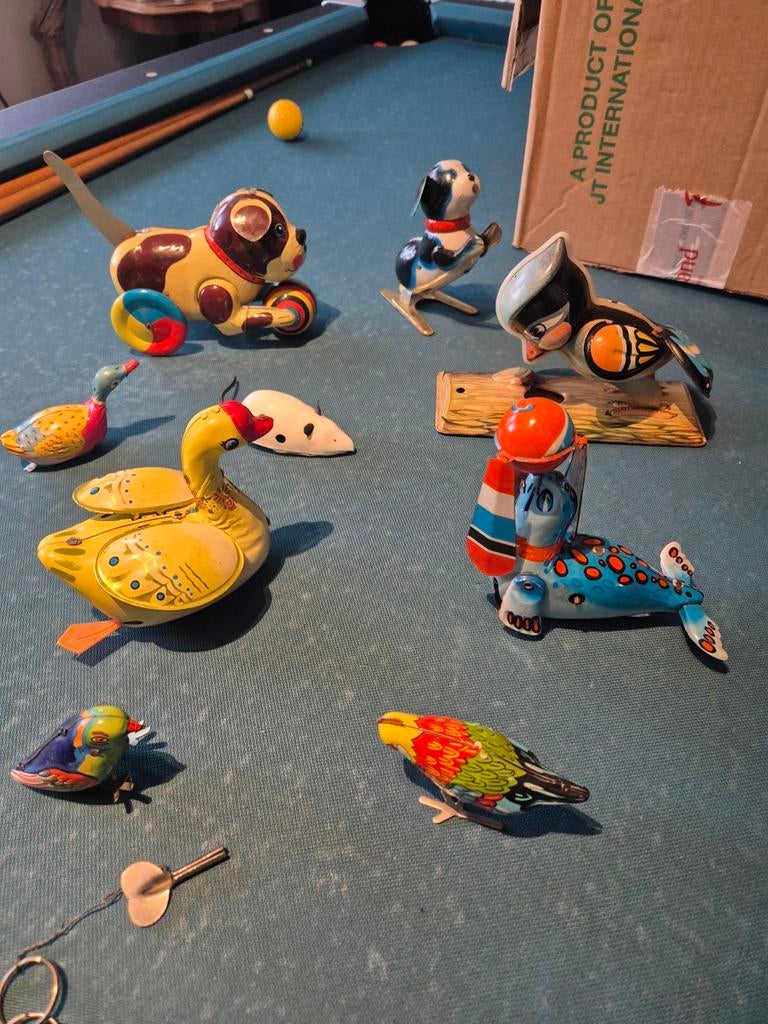 Collectie van 9 blikken speelgoed dieren, Ophalen of Verzenden