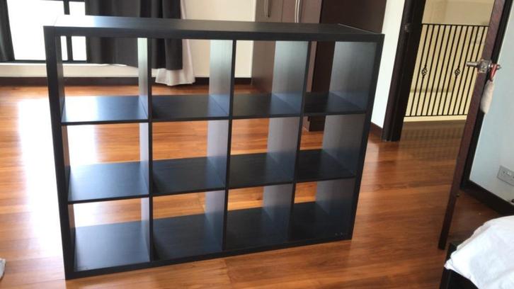 3x 12 vaks Kallax open kast vakkenkast 4x3 zwart Ikea, Huis en Inrichting, Kasten | Ladekasten, Zo goed als nieuw, 100 tot 150 cm