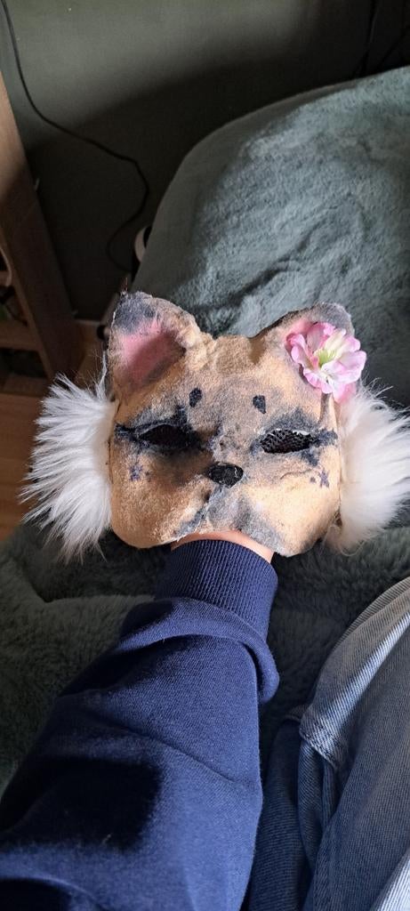 Therian mask and tail/terian masker en staart️, Ophalen of Verzenden, Zo goed als nieuw, Accessoires