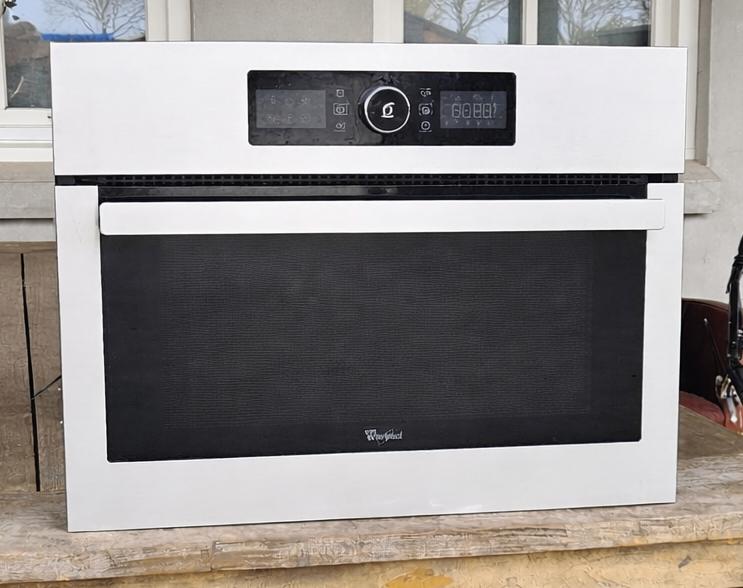Whirlpool inbouw combi-magnetron AMW 504/IX, Witgoed en Apparatuur, Ovens, Gebruikt, Oven met grill, Inbouw, Draaiplateau