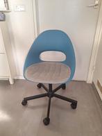 Bureaustoel kuip lichtblauw/wit, in hoogte verstelbaar, Ophalen, Zo goed als nieuw, Blauw, Bureaustoel