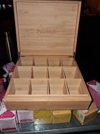 Pickwick Theedoos van bamboe met 12 vakken, Hout, Ophalen of Verzenden, Zo goed als nieuw, Theedoos