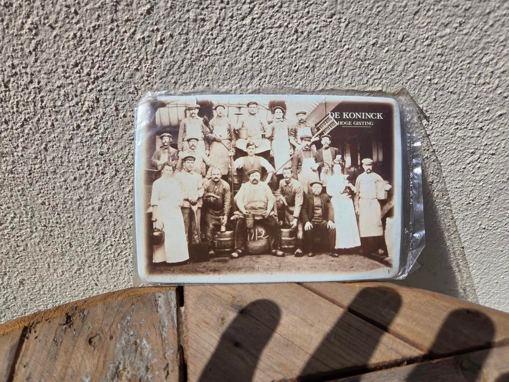 4 Vintage Metalen Reclamebordjes Brouwerij De Koninck, Ophalen of Verzenden, Gebruikt