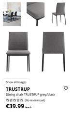 4 jysk eetkamerstoelen grijs/zwart, Huis en Inrichting, Stoelen, Ophalen, Nieuw, Grijs, Stof