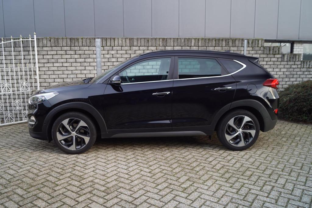 Hyundai TUCSON 1.6 T-GDi Premium 4WD Autom Panodak Leder Sto, Gebruikt, 4 cilinders, Zwart, Leder