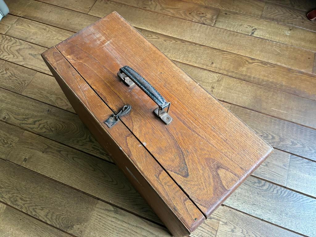 Houten koffer reiskist, Ophalen of Verzenden