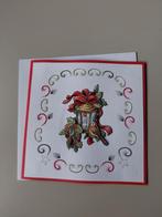 Handgemaakte Kerstkaart met Lantaarn en Roodborstje, Ophalen of Verzenden, Nieuw, Kerst