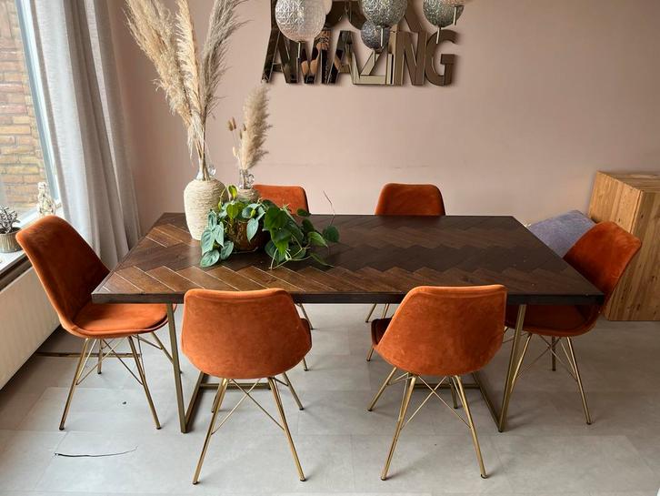 Dutchbone eettafel Class 180 x 90 cm visgraat, Huis en Inrichting, Tafels | Eettafels, 50 tot 100 cm, 150 tot 200 cm, Rechthoekig