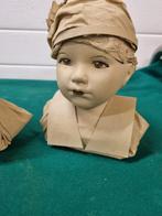 Borstbeelden jongen en meisje porselein stof, Verzamelen, Beelden en Beeldjes, Ophalen of Verzenden