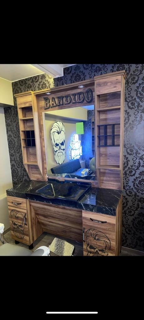 2 stuk Kaptafel,2 stuk Kapstoel en 1 stuk wasstoel, Huis en Inrichting, Tafels | Kaptafels, Ophalen, Gebruikt, 50 tot 100 cm, Minder dan 100 cm