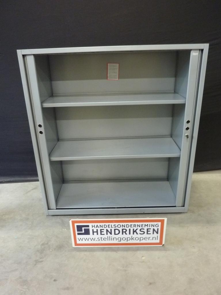 Prima Gispen roldeurkast / kantoorkast + slot 120x47x128cm, Gebruikt, 100 tot 150 cm, Design, Ophalen of Verzenden