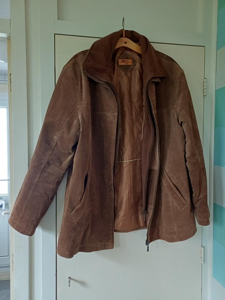 suede leren jas maat l, Kleding | Heren, Ophalen of Verzenden, Gedragen, Maat 52/54 (L), Bruin
