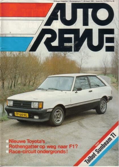 Autorevue 7 1980 : Talbot Sunbeam TI - Alfa Romeo Alfasud, Ophalen of Verzenden, Gelezen, Algemeen