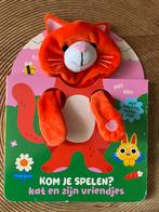 Kom je spelen? Kat en zijn vriendjes - Knuffel handpop boek, Ophalen of Verzenden, Nieuw, Uitklap-, Voel- of Ontdekboek, 1 tot 2 jaar