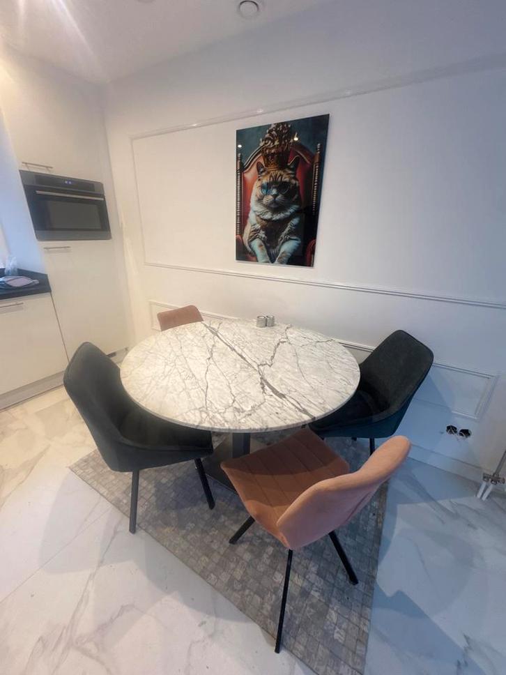 eettafel 4 personen, Huis en Inrichting, Tafels | Eettafels, Gebruikt, 100 tot 150 cm, Rond, Ophalen