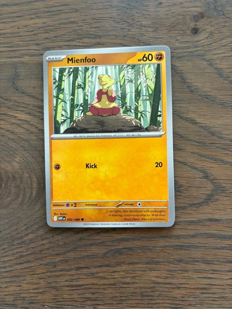Mienfoo Pokémon Kaart - 052/086 - Zo goed als nieuw, Ophalen of Verzenden, Zo goed als nieuw, Losse kaart