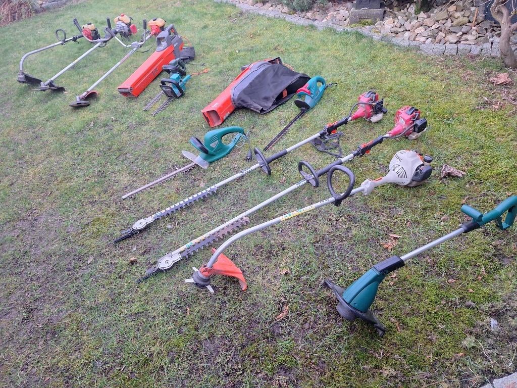 partij tuingereedschap motorgereedschap, Tuin en Terras, Heggenscharen, Ophalen, Gebruikt, Benzine