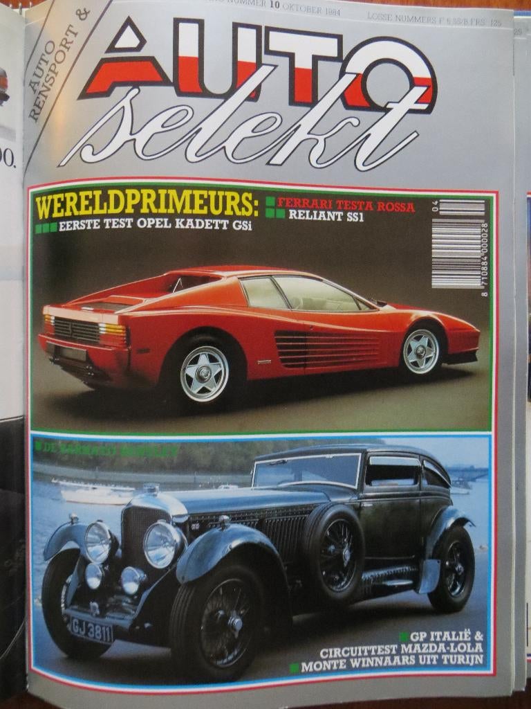 Autoselekt 10 1984 Reliant SS1, Opel Kadett GSi, Testarossa, Ophalen of Verzenden, Nieuw, Opel