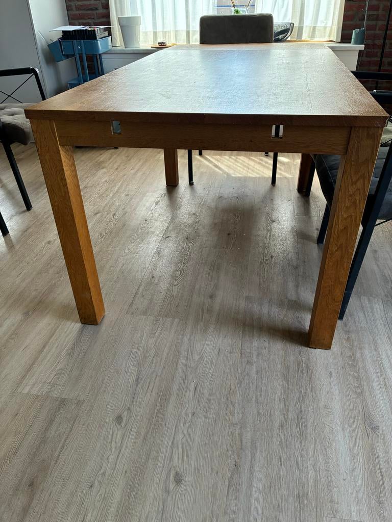 Eettafel 140x90 met 2 verlengstukken van 45 cm, Huis en Inrichting, Tafels | Eettafels, Ophalen, Gebruikt, 100 tot 150 cm, 50 tot 100 cm