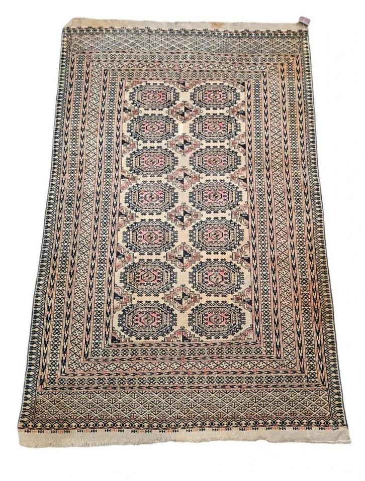 Handmade antique wool Persian Jomut carpet Tribal 118x182cm, Huis en Inrichting, Stoffering | Tapijten en Kleden, Gebruikt, 100 tot 150 cm