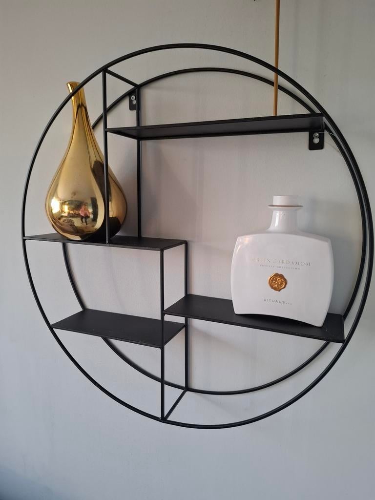 Woood Wandrek Zwart Metaal 55 cm zgan bepurehome, Huis en Inrichting, Woonaccessoires | Wandplanken en Boekenplanken, Ophalen of Verzenden
