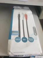 Stereo 3.5mm naar RCA kabel, 15m, vernikkeld, Ophalen of Verzenden