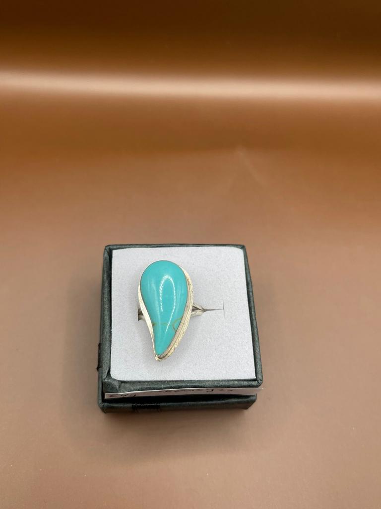 Turkoois ring maat 12, Blauw, Nieuw, Ophalen of Verzenden, Kleiner dan 17