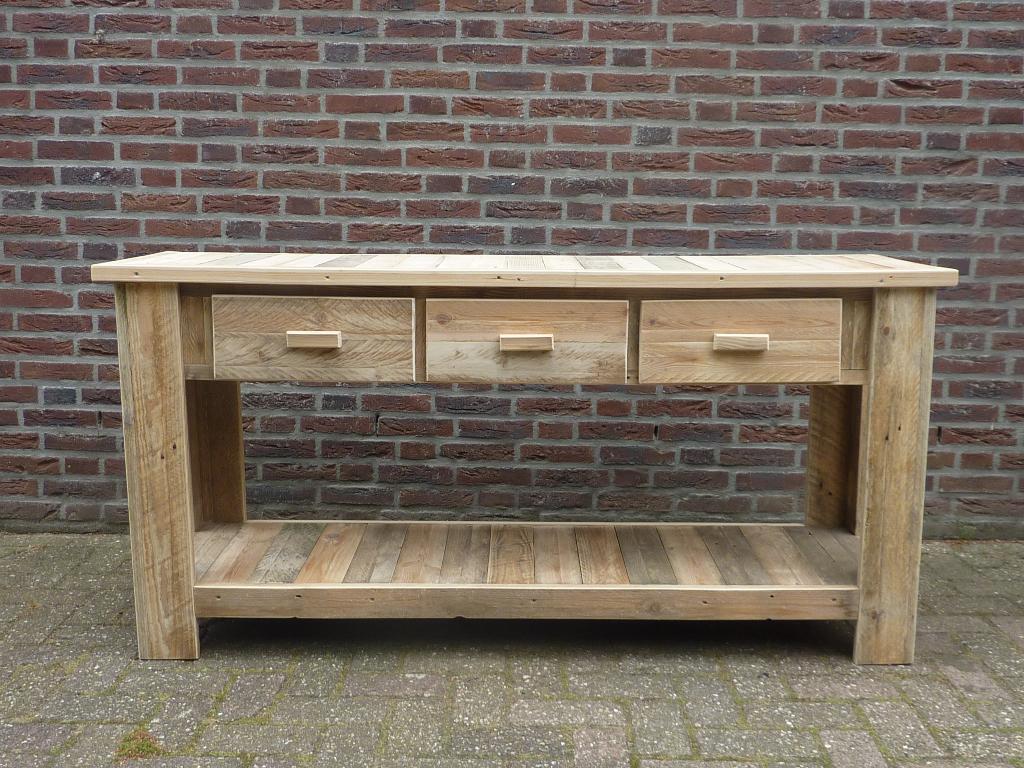 sidetable,oppottafel,wandtafel v sloophout voor terras,serre, Tuin en Terras, Ophalen of Verzenden, Nieuw