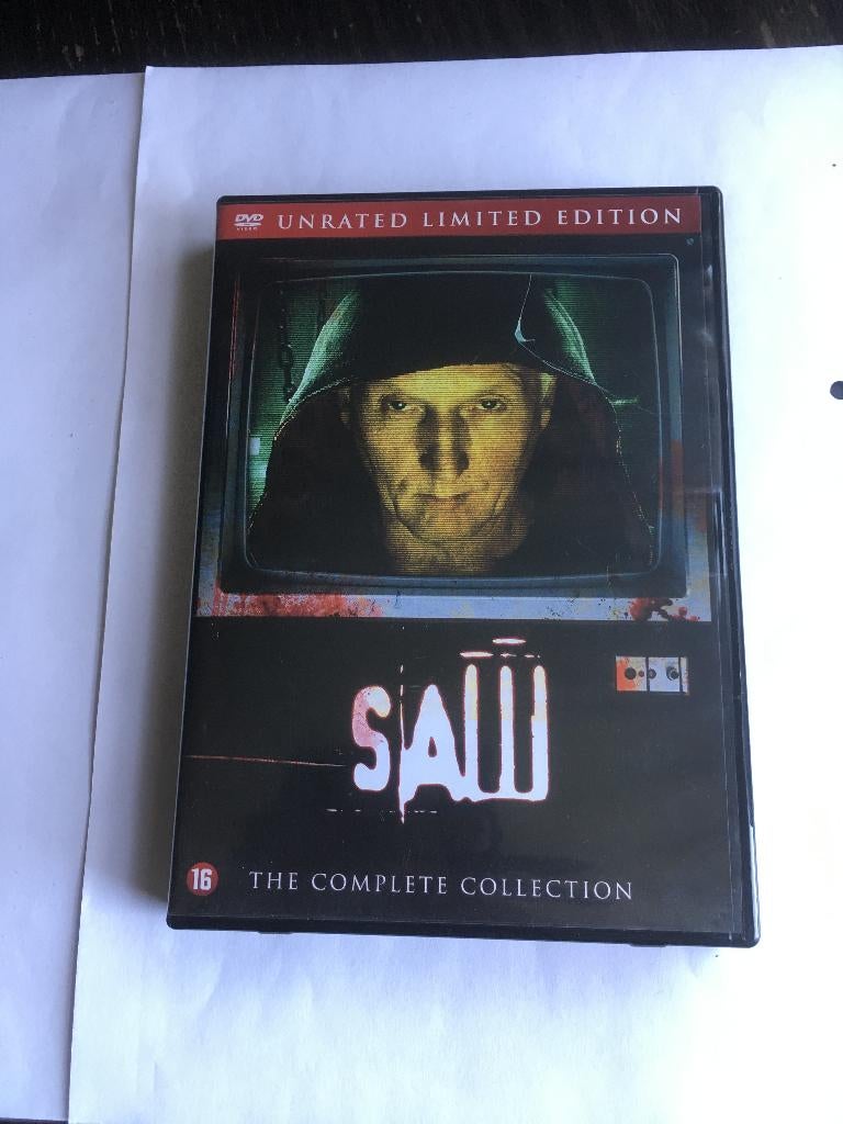 saw 1 2 3 4 5 6 7 dvd box unrated limited edition 1 t/m 7, Cd's en Dvd's, Dvd's | Horror, Alle leeftijden, Ophalen of Verzenden