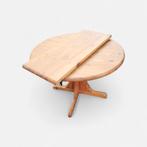 Deense vintage jaren 60 uitschuifbare eettafel, Huis en Inrichting, Ophalen, Gebruikt, Rond, Vijf personen of meer