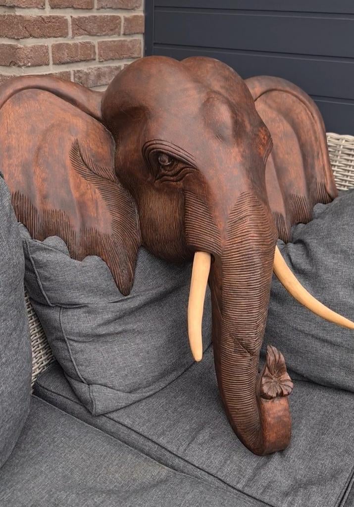 Olifant hoofd groot, Antiek en Kunst, Ophalen of Verzenden