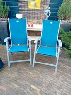 2 heerlijke verstelbare tuinstoelen, Ophalen, Gebruikt, Aluminium