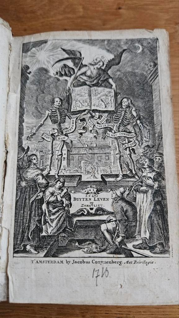 Antiek boek (1710!) Jacob Cats - Ouderdom Buyten Leven, Antiek en Kunst, Antiek | Boeken en Bijbels, Ophalen of Verzenden