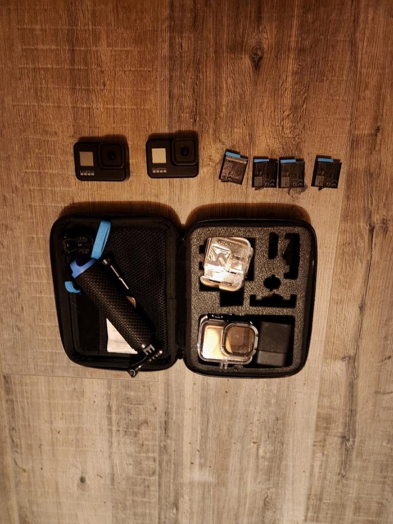 GoPro Hero 7 & 8 met veel accessoires en 5 batterijen, Audio, Tv en Foto, Actiecamera's, Ophalen of Verzenden, Gebruikt, GoPro