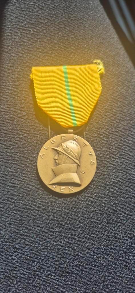 Belgische Herinneringsmedaille Koning Albert I, Postzegels en Munten, Penningen en Medailles, Brons, Buitenland, Ophalen of Verzenden