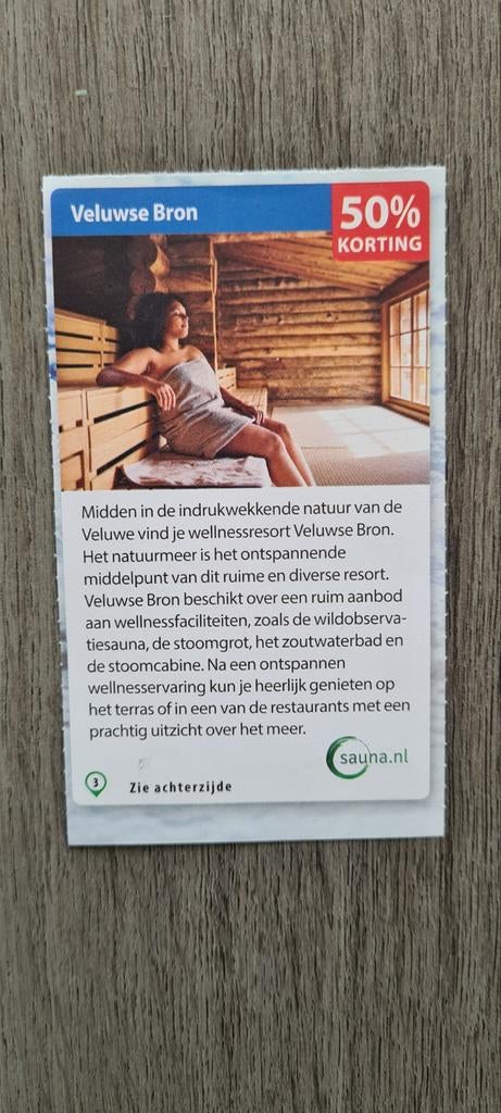 Veluwse Bron voordeelbon voor 50% korting, Drie personen of meer, Kortingsbon, Spa of Sauna