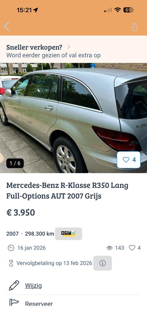 Mercedes-Benz R-Klasse 3.5 R350 Lang AUT 2007 Grijs, Auto's, Automaat, R-Klasse, Zwart, Navigatiesysteem