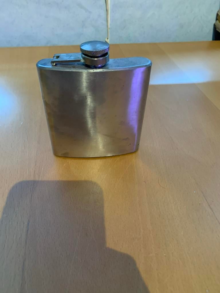 Vintage Zilveren Heupfles, Ophalen of Verzenden, Zilver