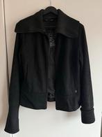 Zwarte wollen damesjas - kapotte rits, Ophalen of Verzenden, Gedragen, Maat 42/44 (L), Zwart