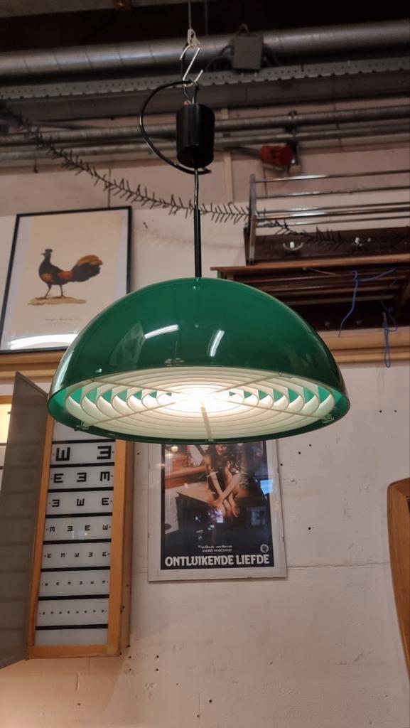 Vintage hanglamp UFO space age, Huis en Inrichting, Lampen | Hanglampen, Gebruikt, Minder dan 50 cm, Ophalen of Verzenden