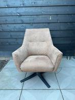 Leen Bakker draaifauteuil Niles  - taupe lederlook, Ophalen, Gebruikt, 75 tot 100 cm, Metaal