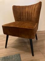 Nieuwe bruine / cognac velours fauteuil, Ophalen, Nieuw, 75 tot 100 cm, Stof