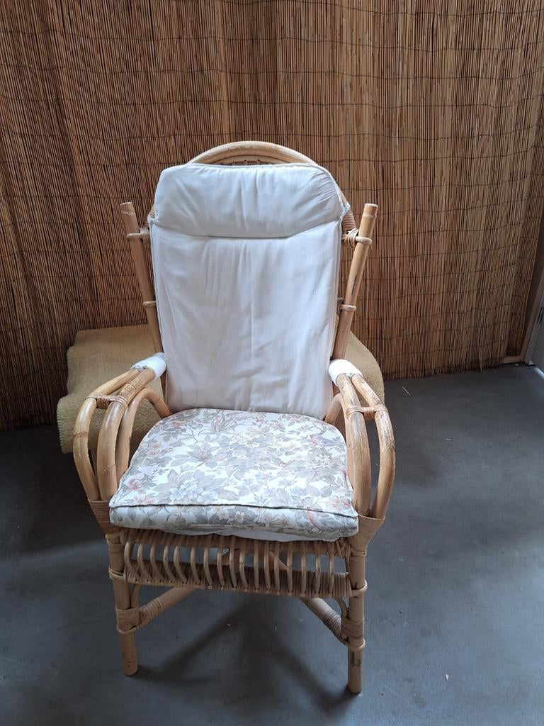 Prachtige degelijke rotan stoel, Ophalen, Zo goed als nieuw, Bruin, Eén