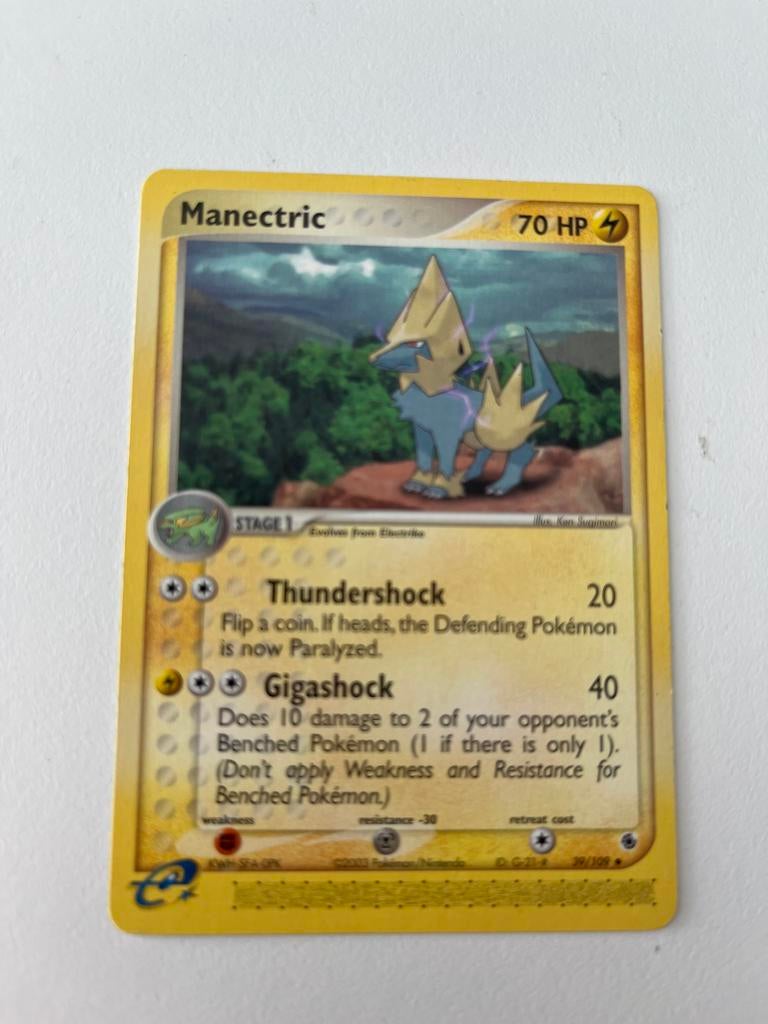 Manectric Pokémon Kaart - EX Ruby & Sapphire 29/109, Ophalen of Verzenden, Zo goed als nieuw, Losse kaart