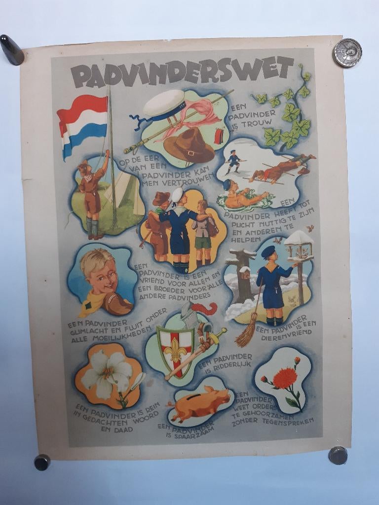 Originele poster Padvinderswet ca. 1930, Verzenden, A1 t/m A3, Reclame, Rechthoekig Staand