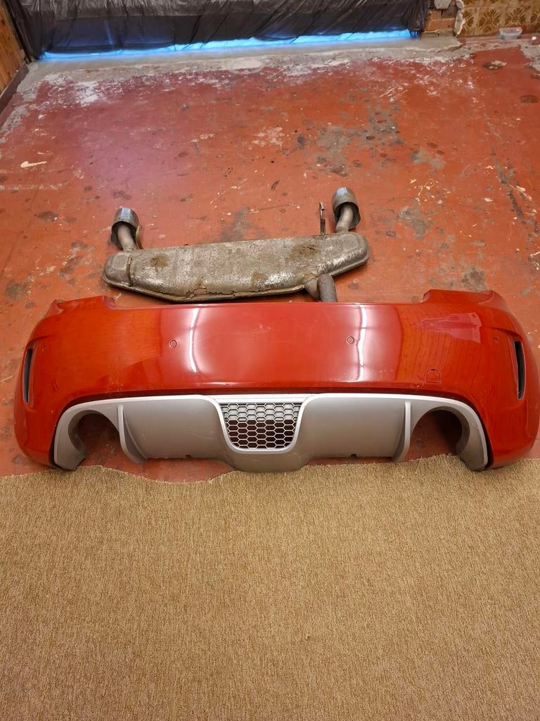 Achterbumper Fiat 500 Abarth - Rood (Gebruikt), Ophalen, Gebruikt, Achter, Bumper