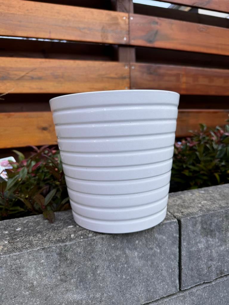 Bloempot Kardemumma 20cm wit, Tuin en Terras, Bloempotten, Ophalen, Rond, Zo goed als nieuw, Balkon